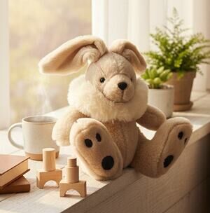 Chosun International Bunny Rabbit Plush Tan Brown With White Accent 12 Inches
